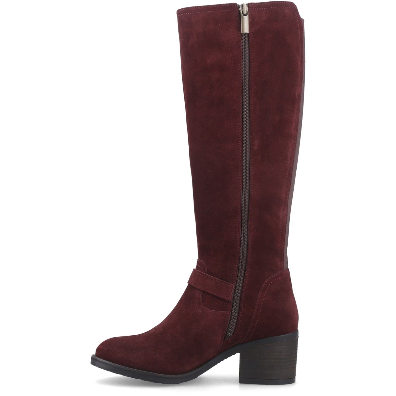 Hush Puppies Heidi Leather Women's Bordeaux Heeled Knee High Boots