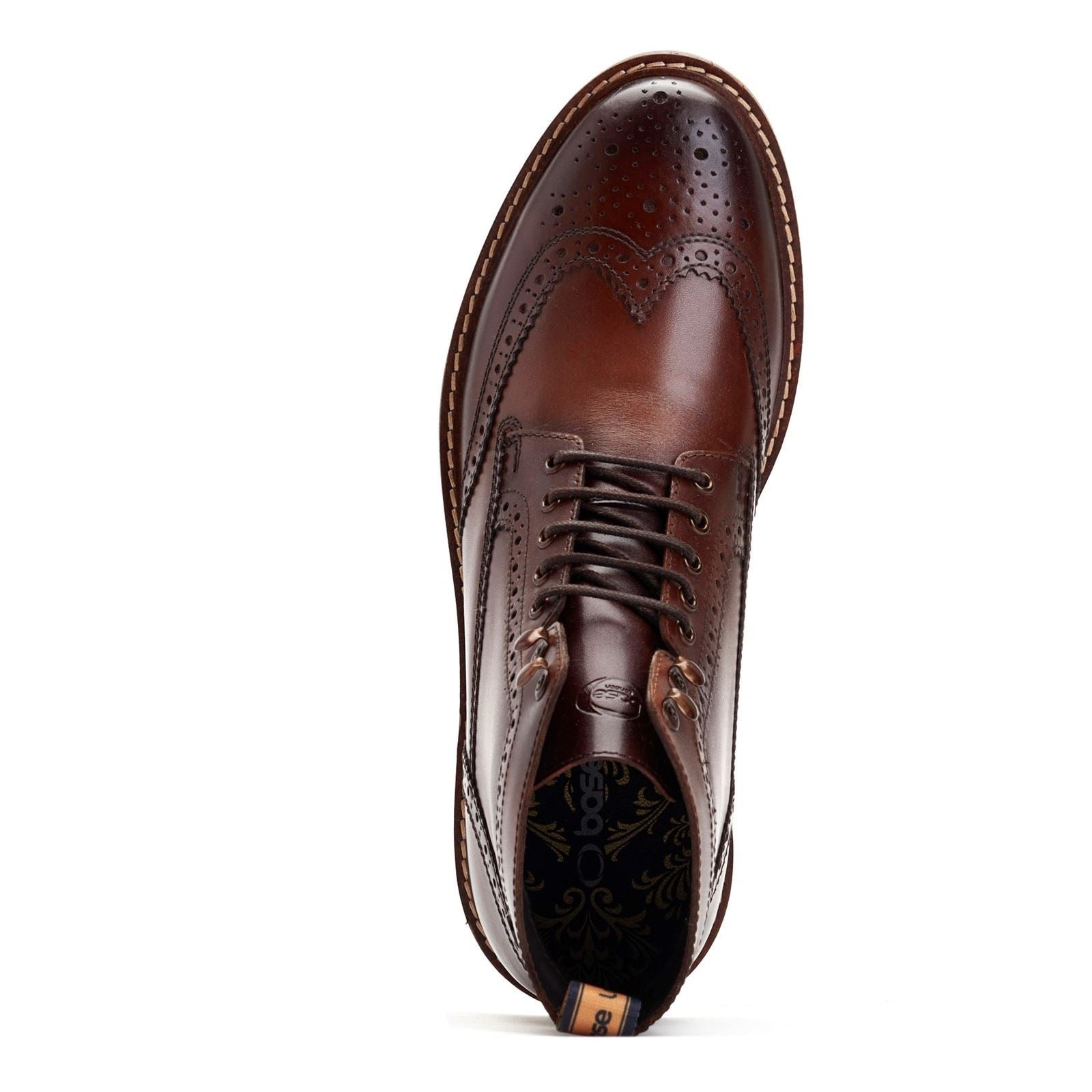 Base London Dealer Leather Men's Brown Ankle Boots