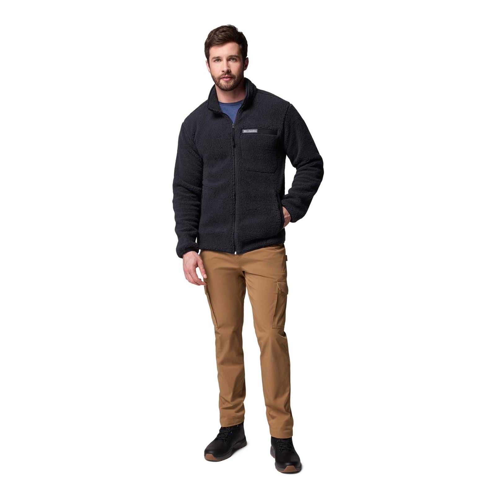 Columbia Rugged Ridge High Pile Full Zip Men's Black Fleece Jacket