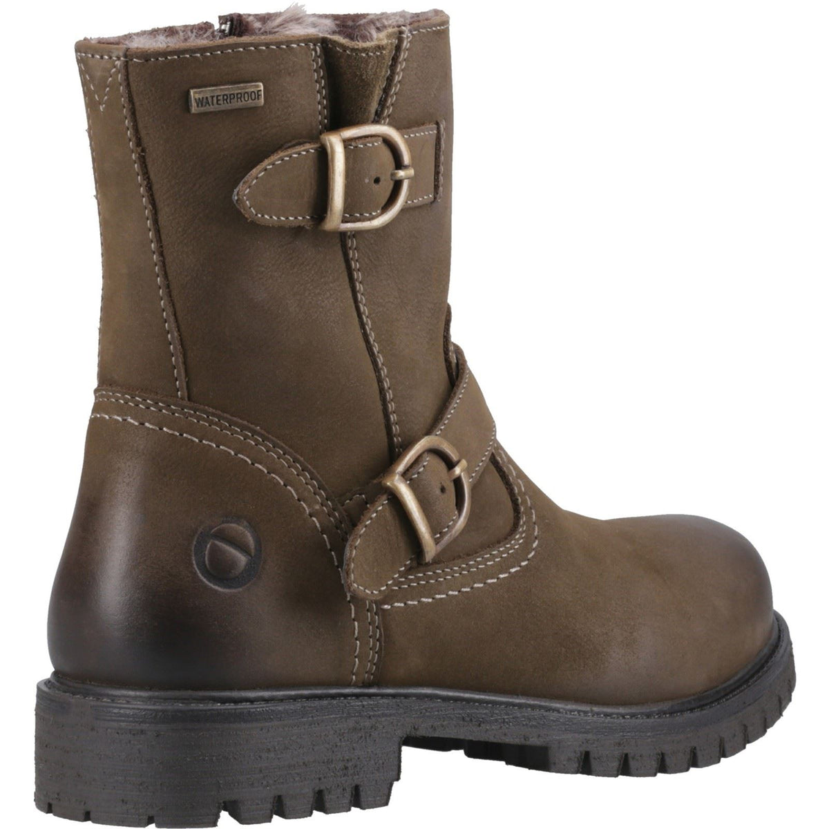 Cotswold Tetbury Leather Women's Olive Heeled Ankle Boots
