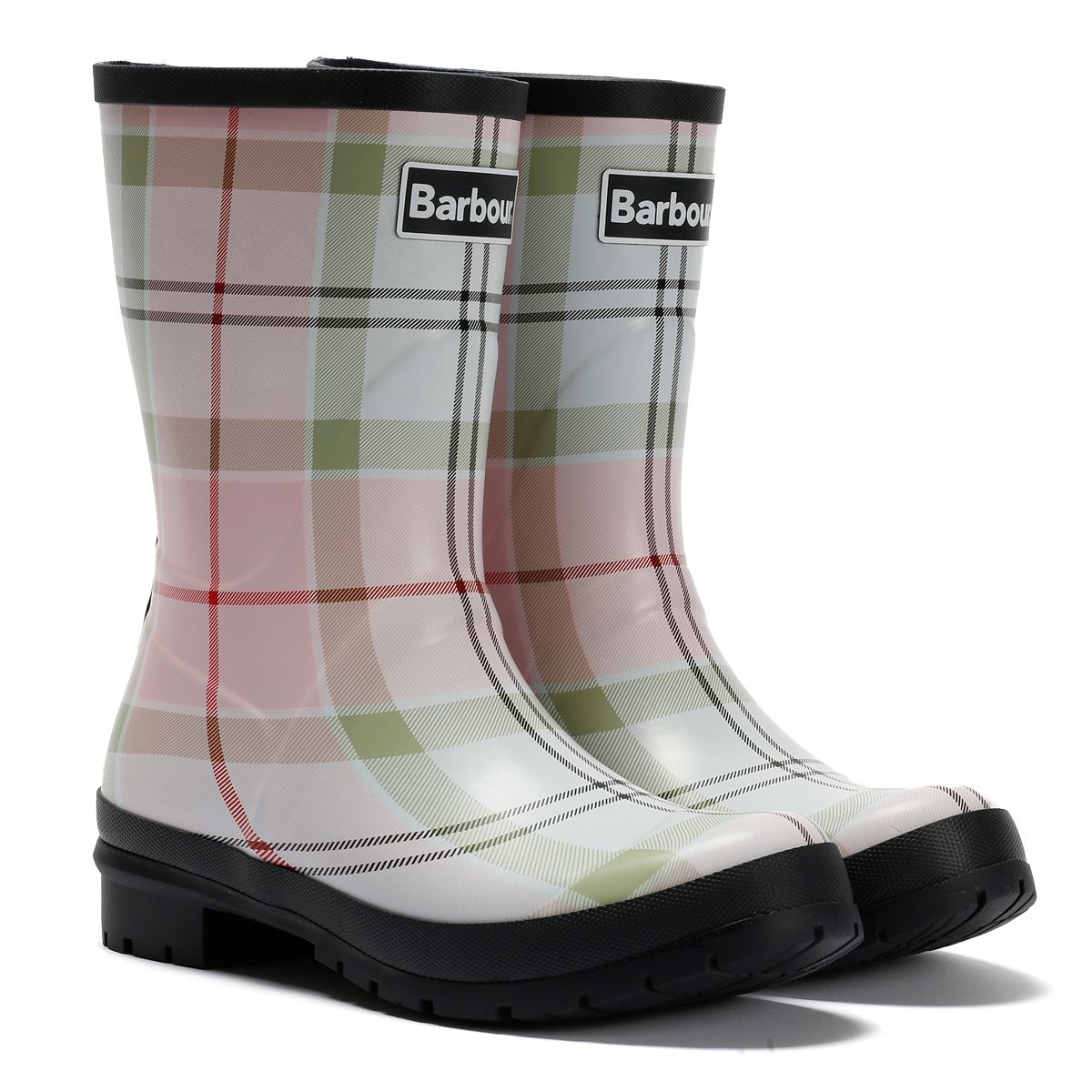 Barbour Banbury Mid Cut Women's Cherry Blossom Tartan Wellington Boots