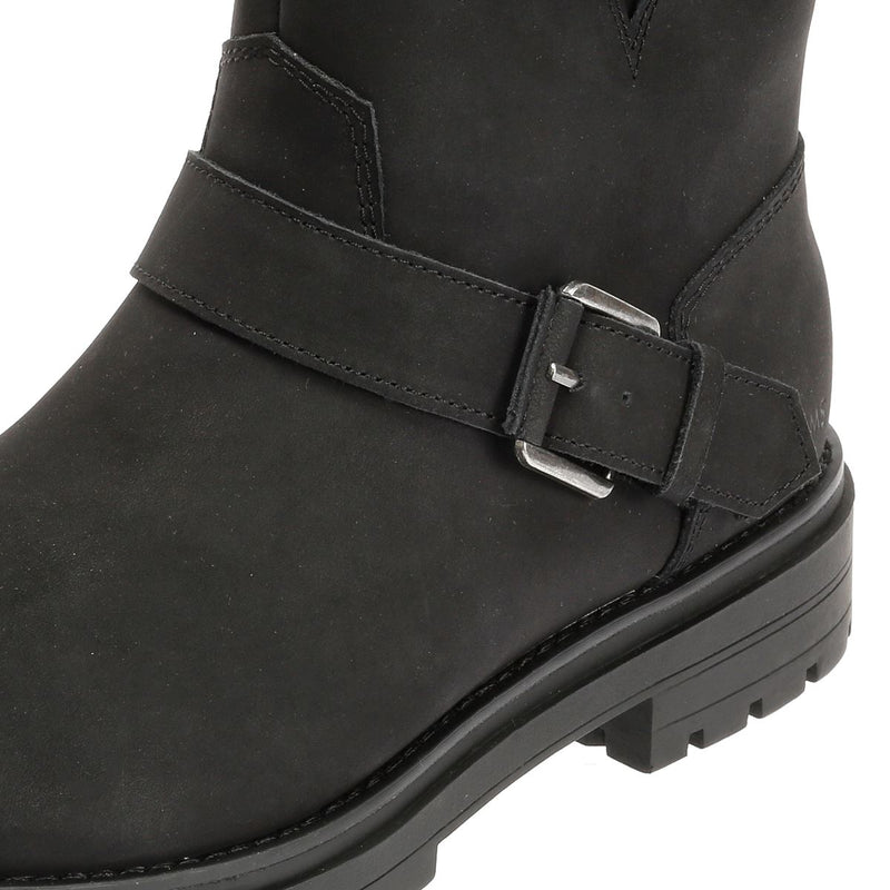 TOMS Ionie Moto Nubuck Leather Women's Black Boots