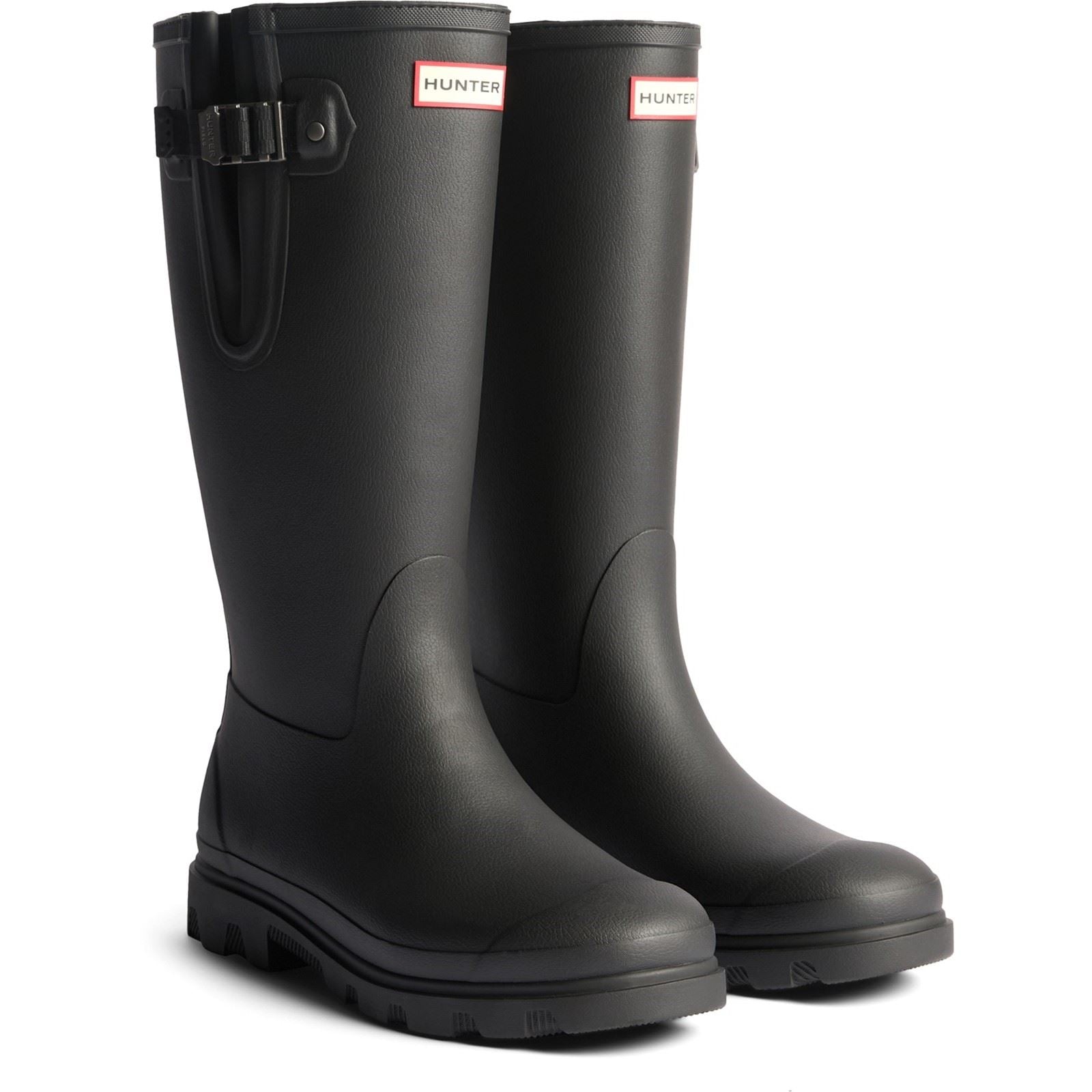 Hunter Field Downpour Adjustable Boot Rubber Men's Black Wellington Boots