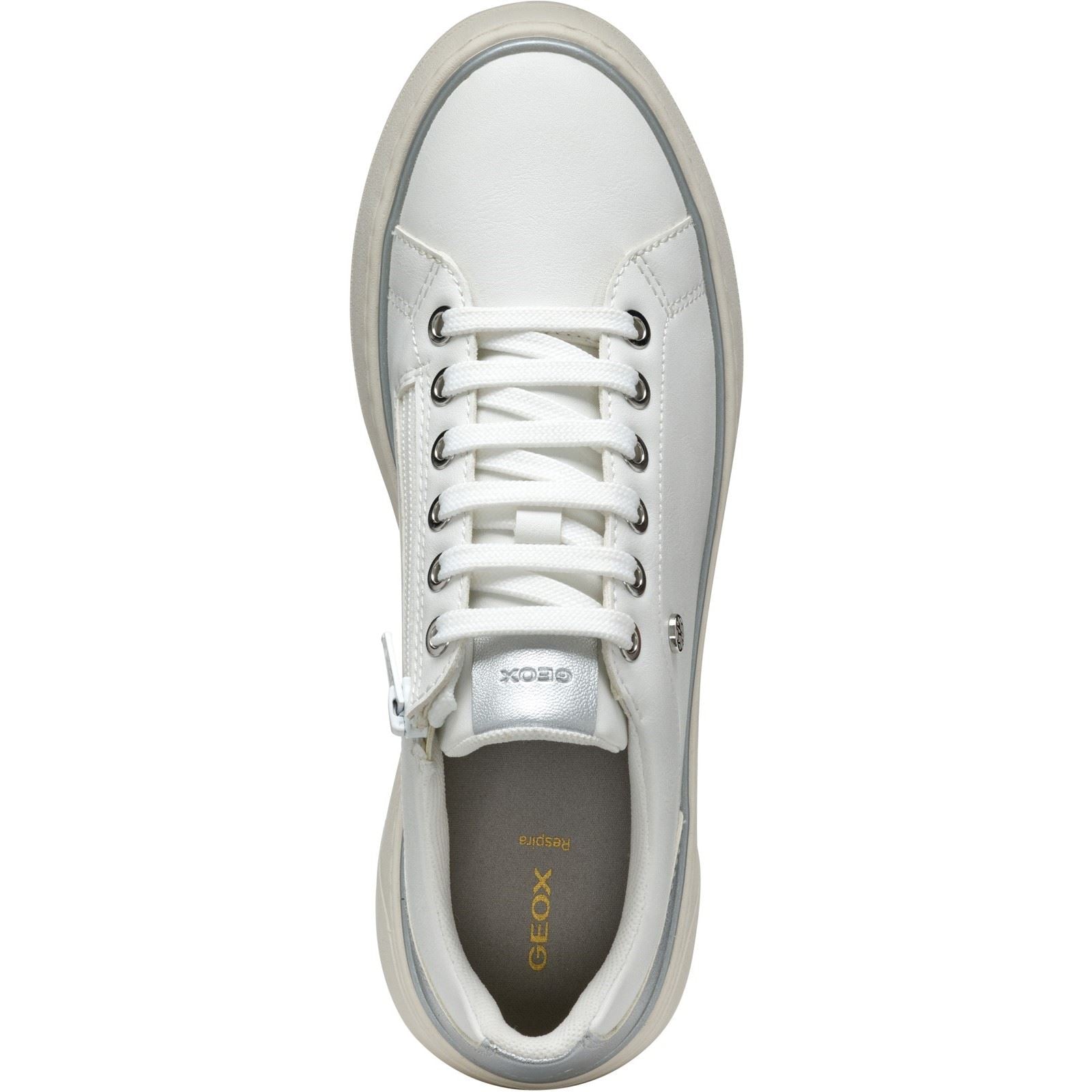 Geox D SUNNETTY Synthetic Synthetic Women's White/Silver Trainers