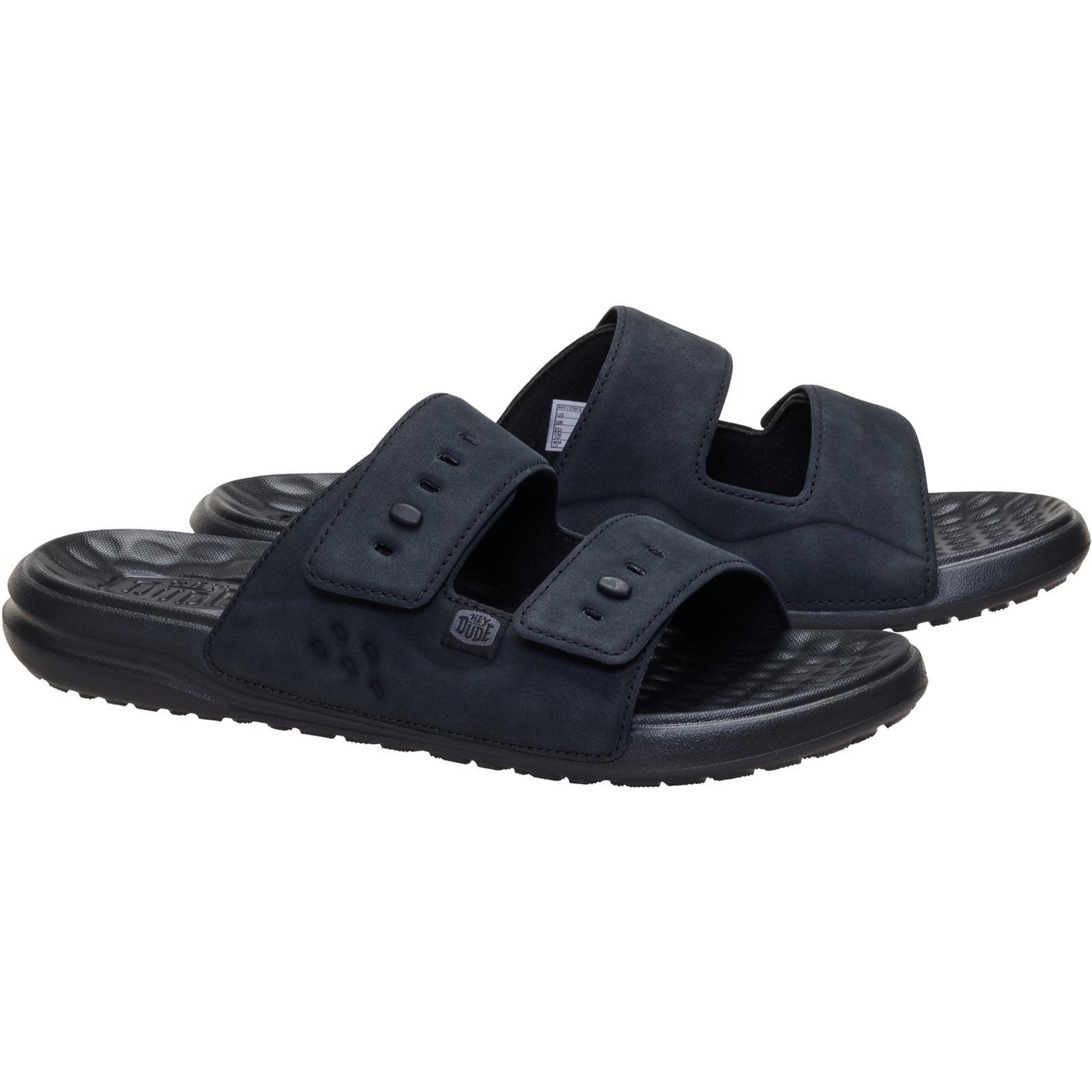 HEYDUDE Wave 2 Strap Polyurethane Men's Black/Black Sandals