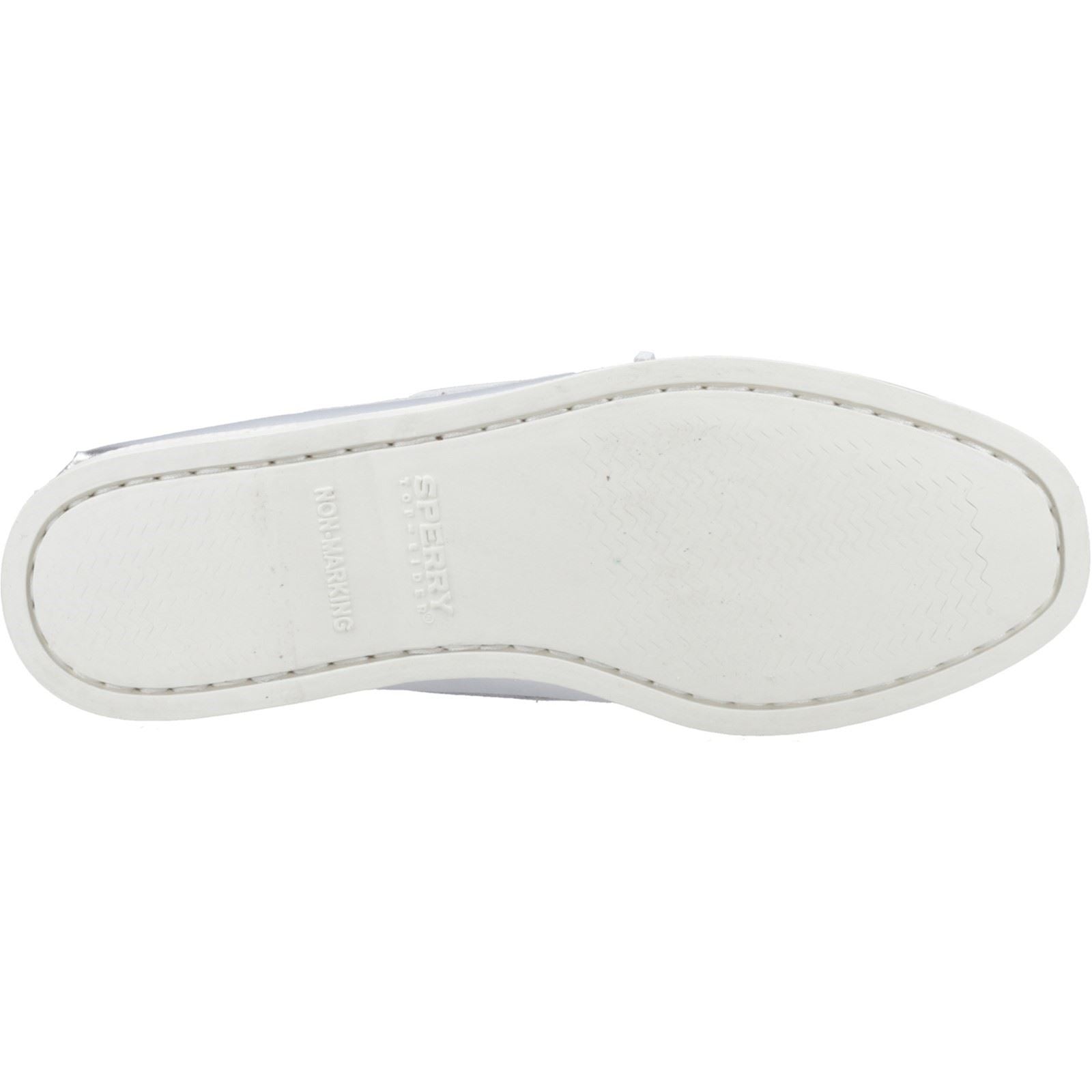 Sperry Authentic 2 Eye Leather Women's Silver Boat Shoes