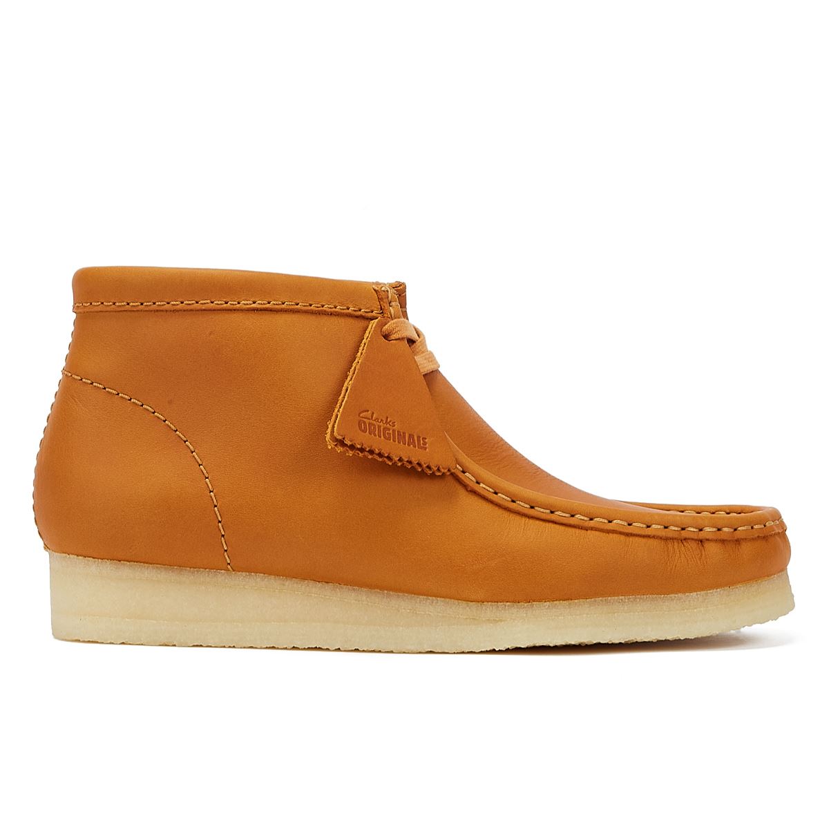 Clarks Originals Wallabee Mid Tan Leather Men's Orange Boots