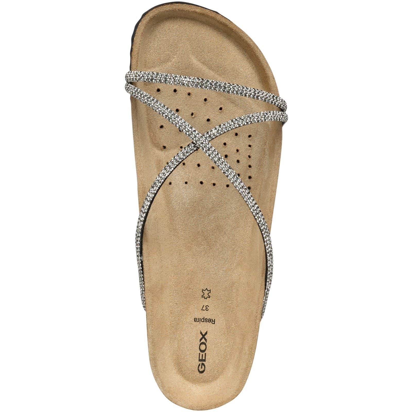 Geox D BRIONIA R Synthetic Women's Black/Silver Sandals