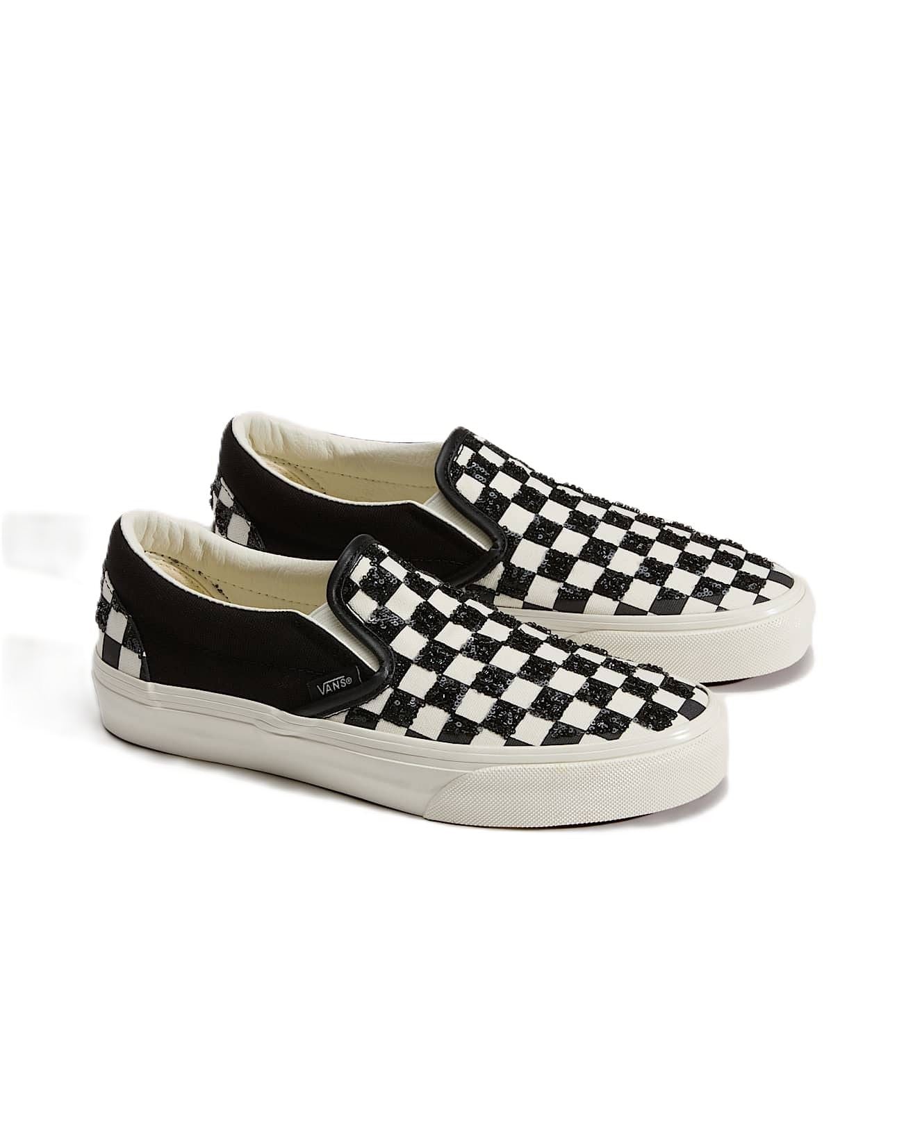 Vans Classic Slip-On Canvas Women's Black/White Beaded Checkerboard Trainers