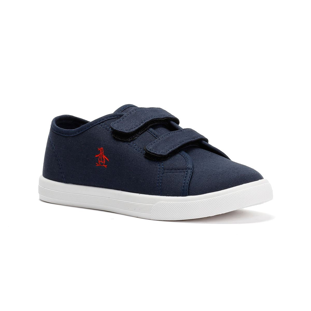 Penguin Junior Sparton Velcro Navy/Red Trainers