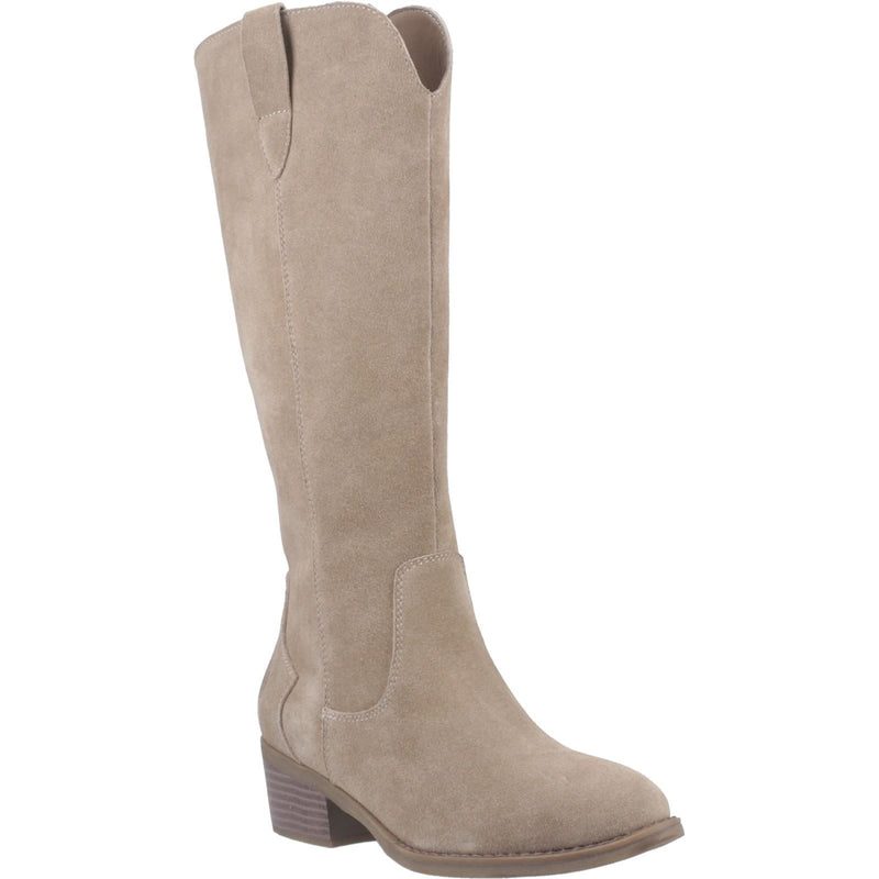 Hush Puppies Isabella Suede Women's Taupe Heeled Knee High Boots