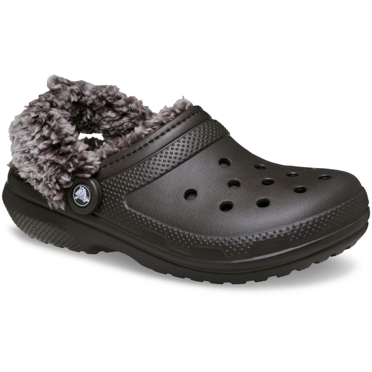 Crocs Classic Fleece Lined Polyester Blend Men's Dark Cocoa Clogs