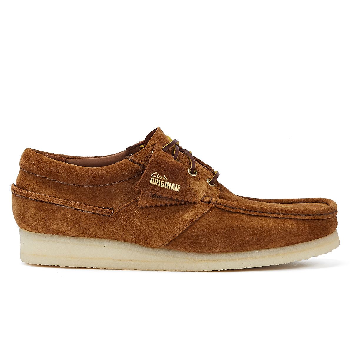 Clarks Originals Wallabee Boat Suede Men's Cola Lace-Up Shoes