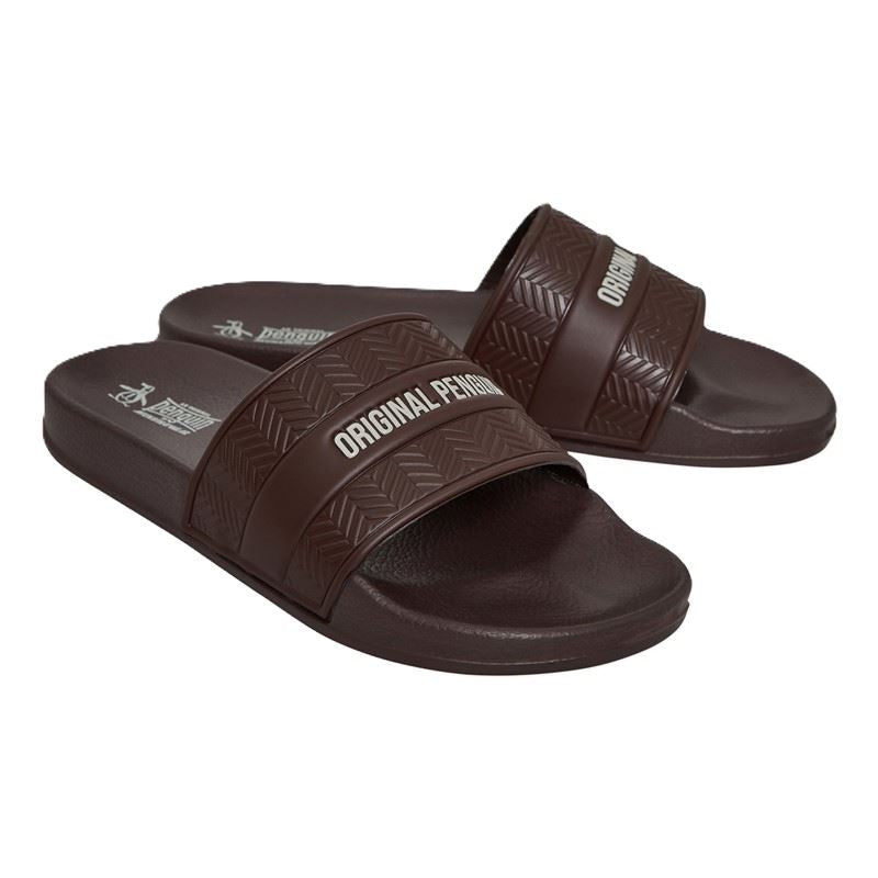 Penguin Paradise Men's Chocolate Slides