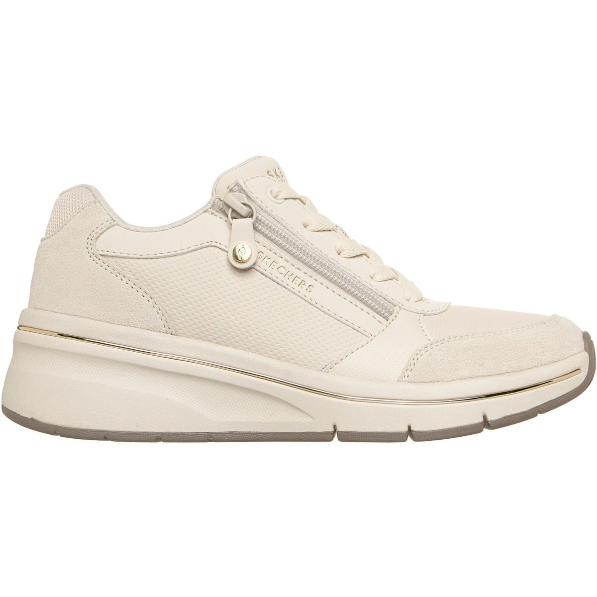 Skechers Billion Flex Luxe Up Leather Women's Natural Trainers
