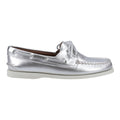 Sperry Authentic 2 Eye Leather Women's Silver Boat Shoes