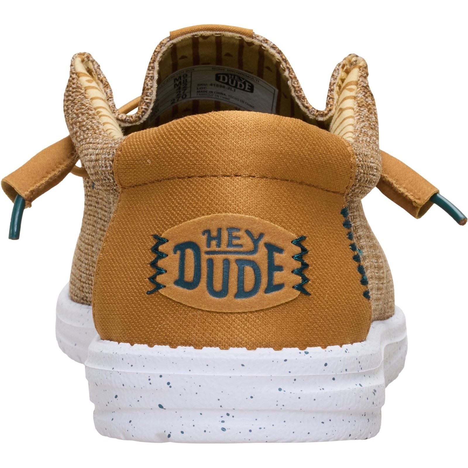 HEYDUDE Wally Stretch Sox Polyester Men's Bone Brown/Multi Loafers