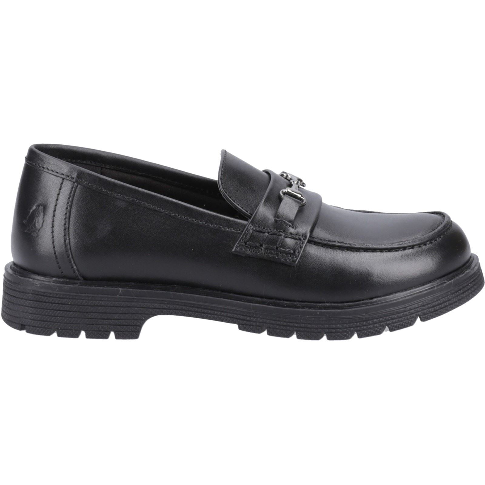 Hush Puppies Lydia Senior Leather Girls's Black Loafers