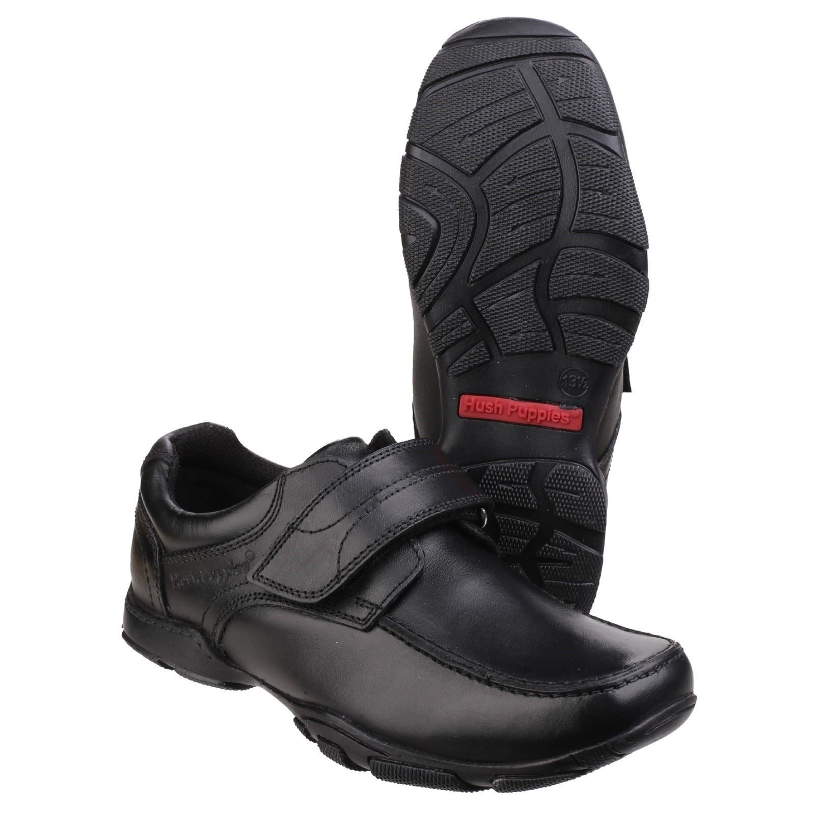 Hush Puppies Freddy 2 Junior Boys Black Leather Shoes