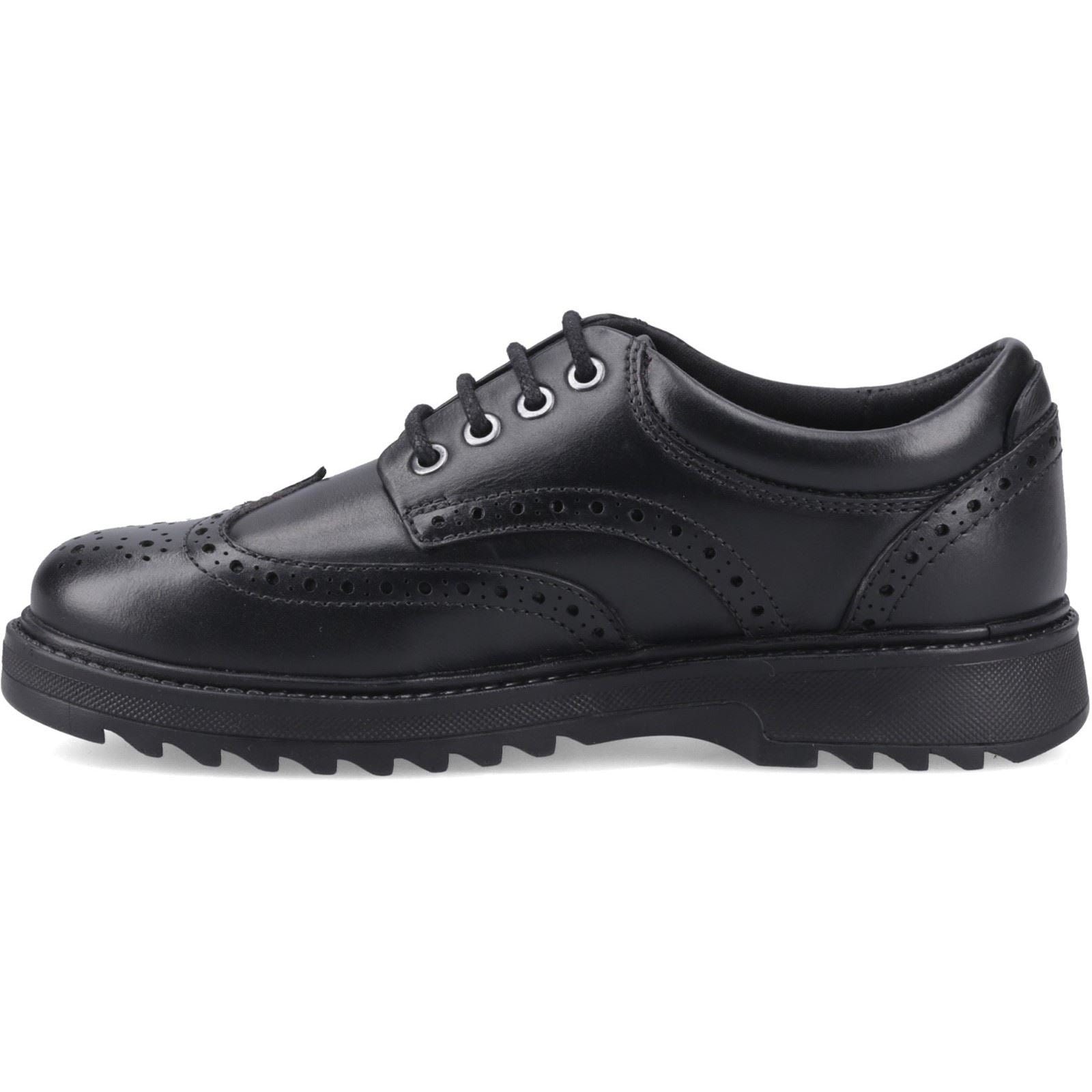 Hush Puppies Romeo Leather Boy's Black Brogues