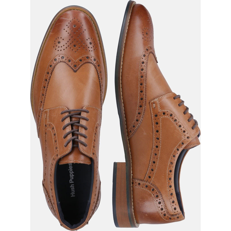 Hush Puppies Dustin Brogue Leather Men's Tan Brogues Shoes