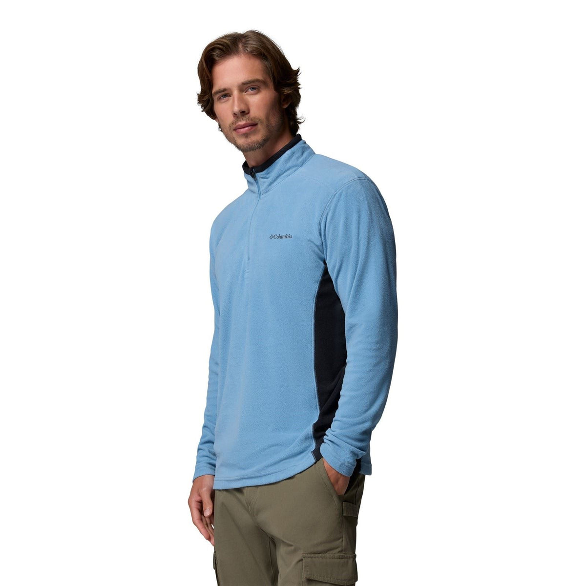 Columbia Klamath Range II Half Zip Polyester Men's Blue Fleece Pullover