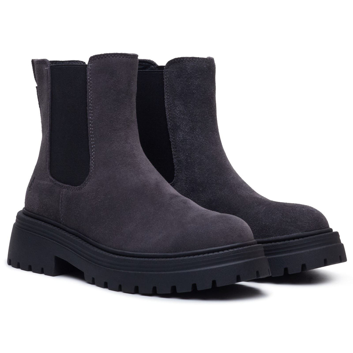 Hush Puppies Rose Chelsea Leather Women's Charcoal Heeled Chelsea Boots