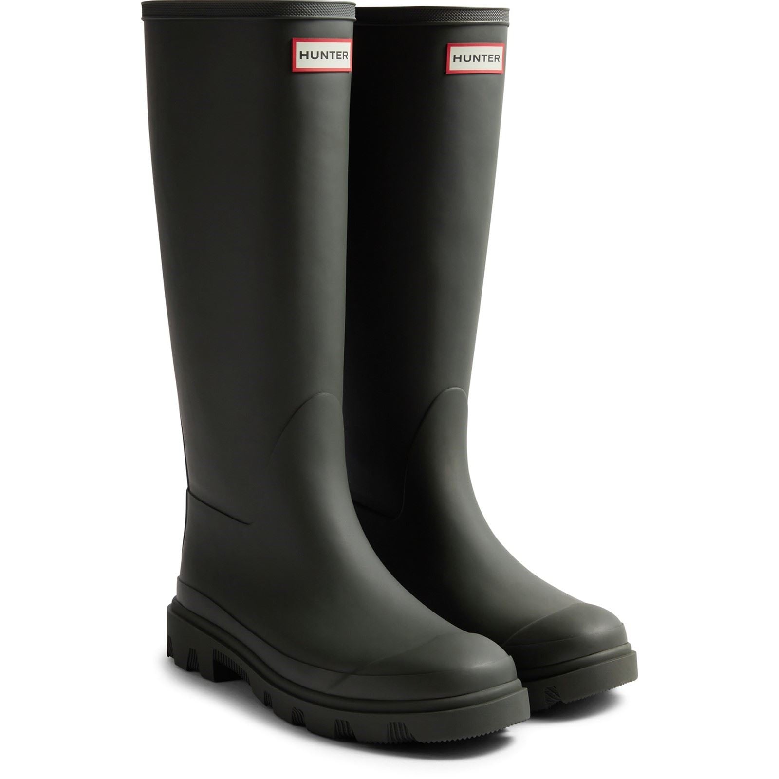 Hunter Unisex Downpour Tall Rubber Men's Dark Olive Wellington Boots