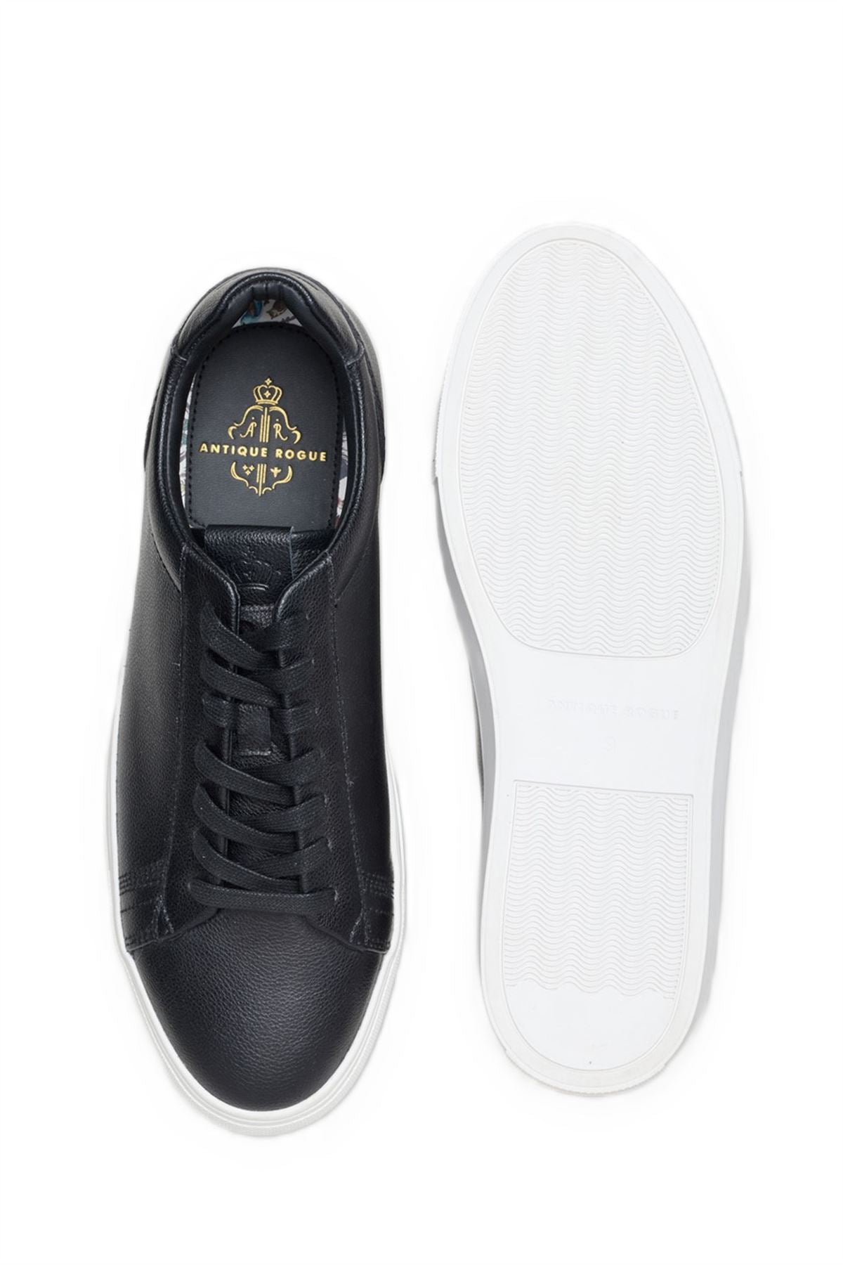 Antique Rogue Gibbs Leather Men's Black Trainers