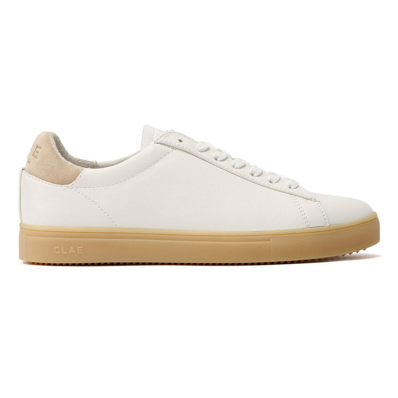 Clae Bradley Leather Men's White/Natural Gum Trainers