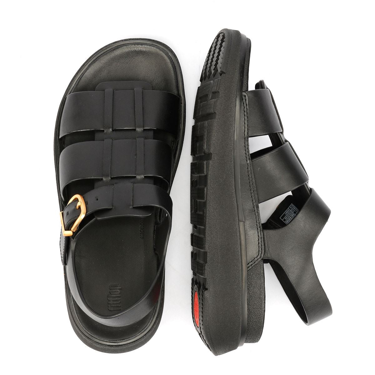 FitFlop GEN-FF Fisherman Leather Women's Black Sandals