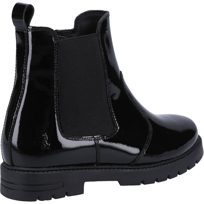 Hush Puppies Laura Patent SNR Leather Girls's Black Boots