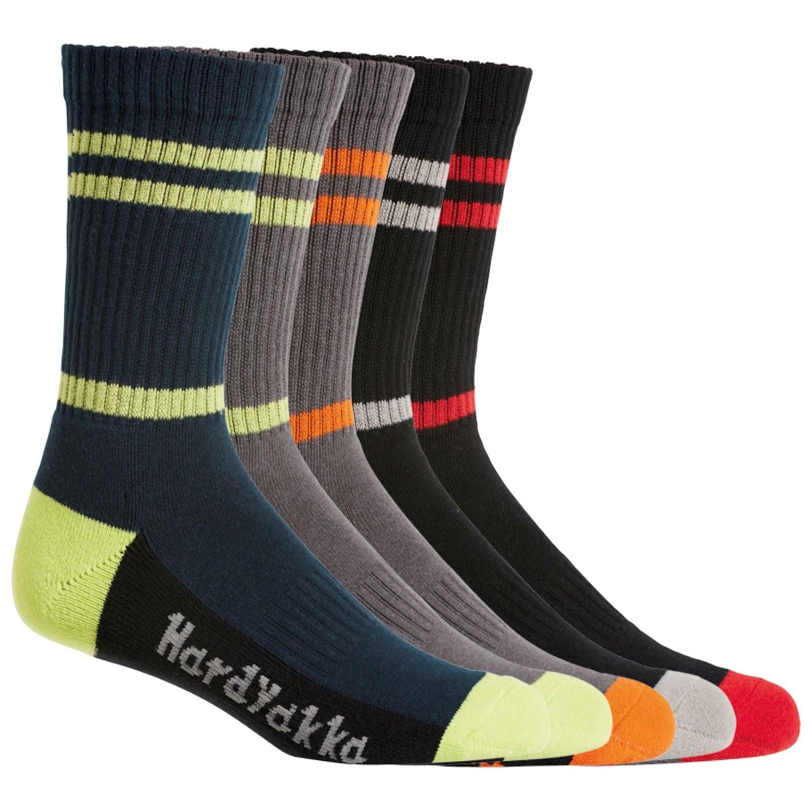 Hard Yakka Crew Cotton Multicoloured Work Socks
