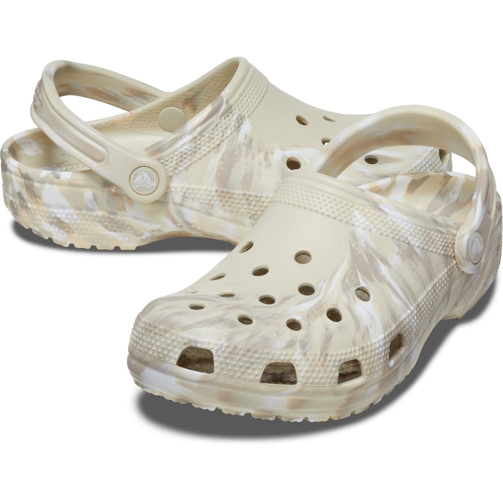 Crocs Classic Marbled Synthetic Bone/Multi Clogs