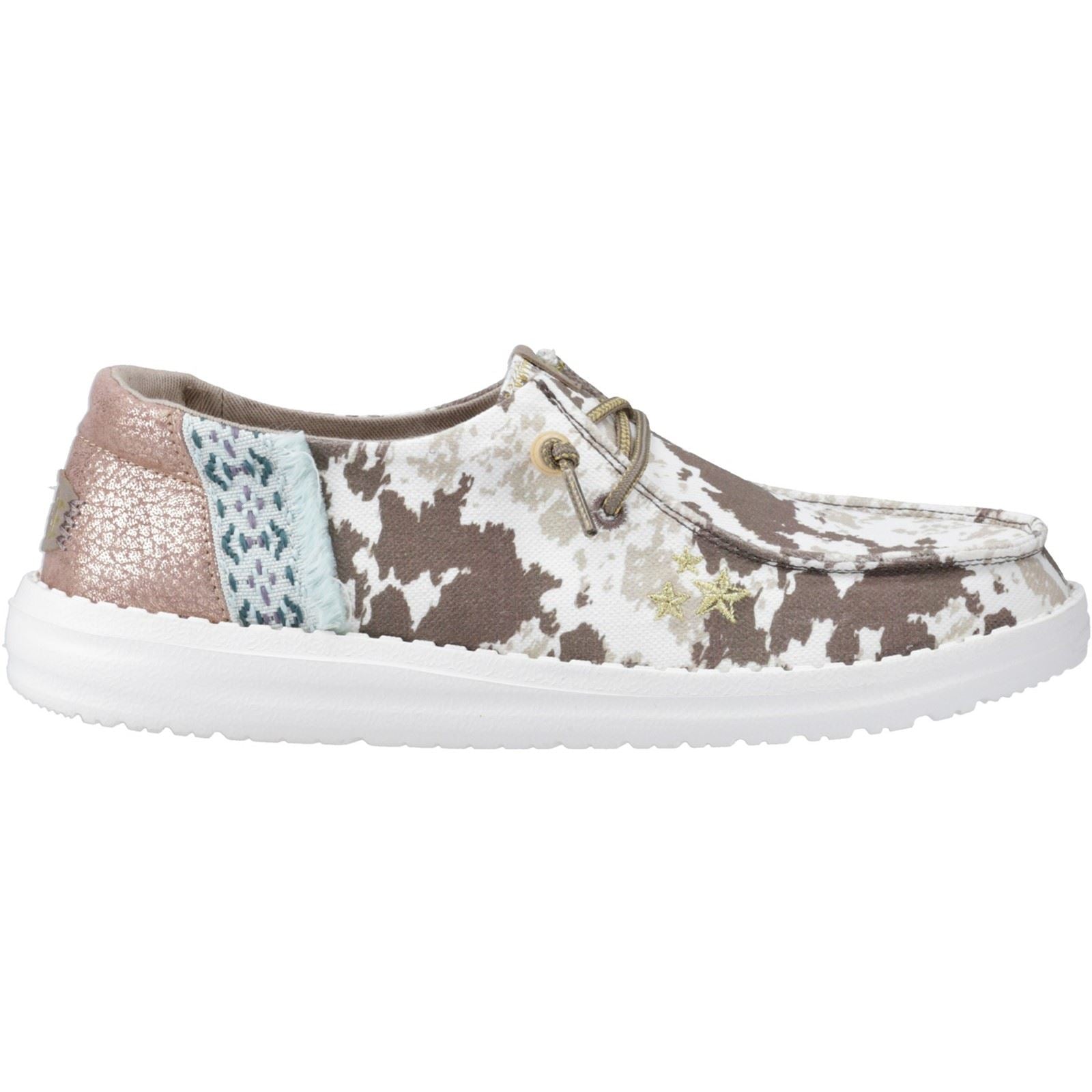 HEYDUDE Wendy Disco Cow Cotton Women's Tan Loafers