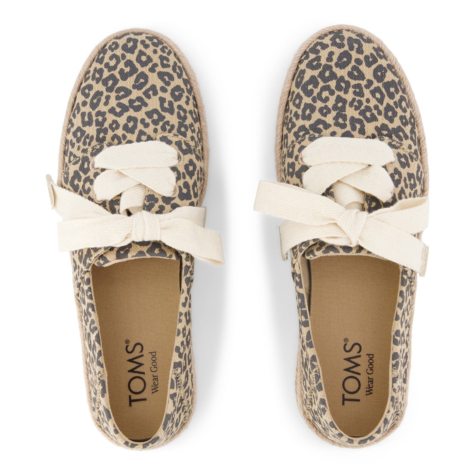 TOMS Carolina Lace Up Cotton Women's Oatmeal Espadrilles