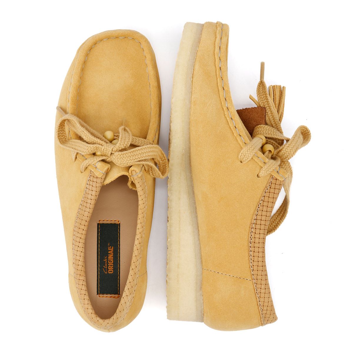 Clarks Originals Wallabee Suede Women's Golden Tan Shoes - Image 8