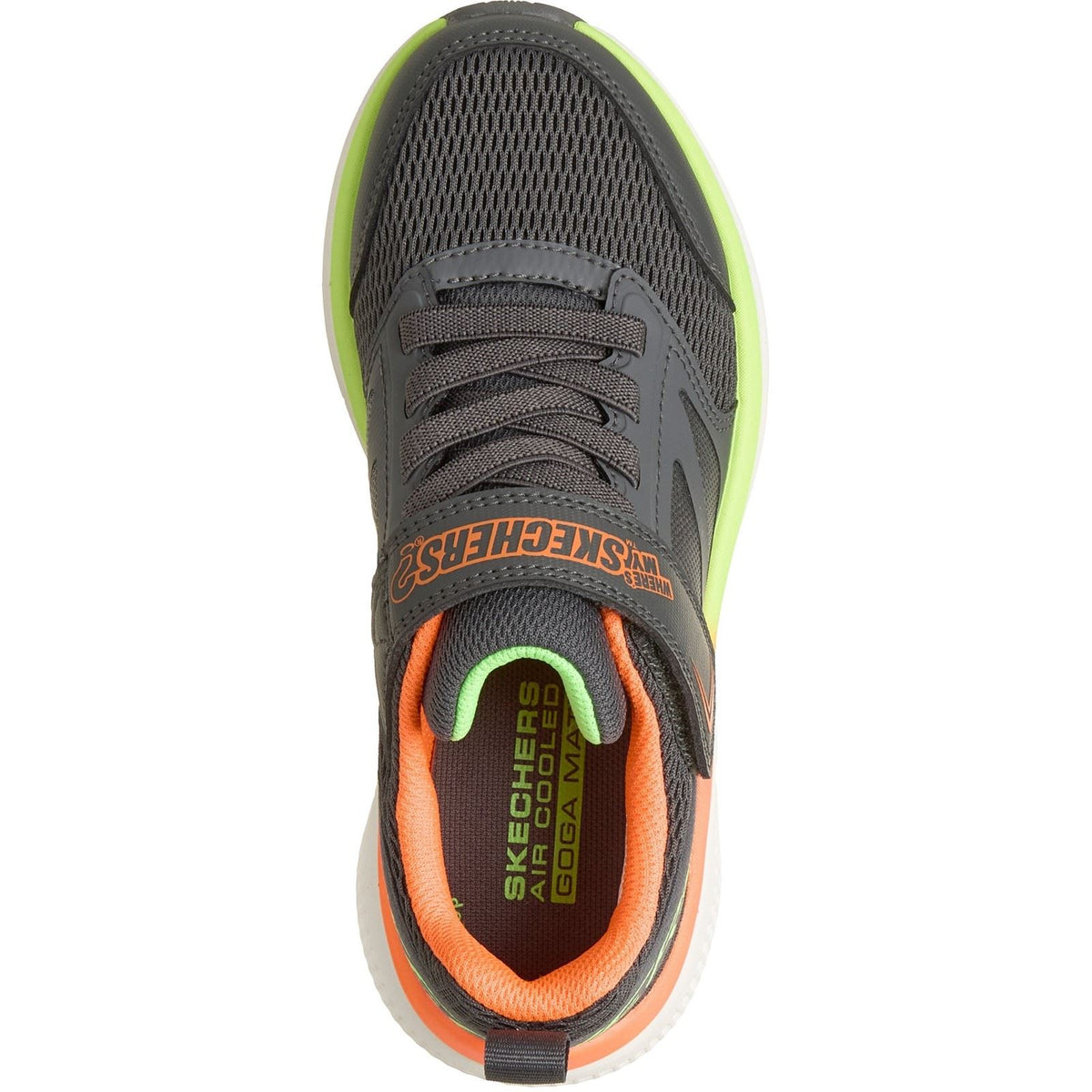 Skechers GO Run Elevate 2.0 Where's My Boy's Charcoal/Orange & Lime Trainers