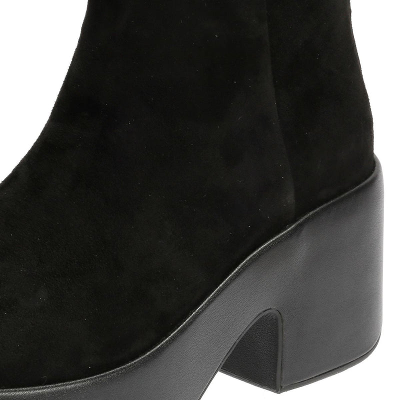 FitFlop Platfforms Heeled Suede Women's Black Ankle Boots