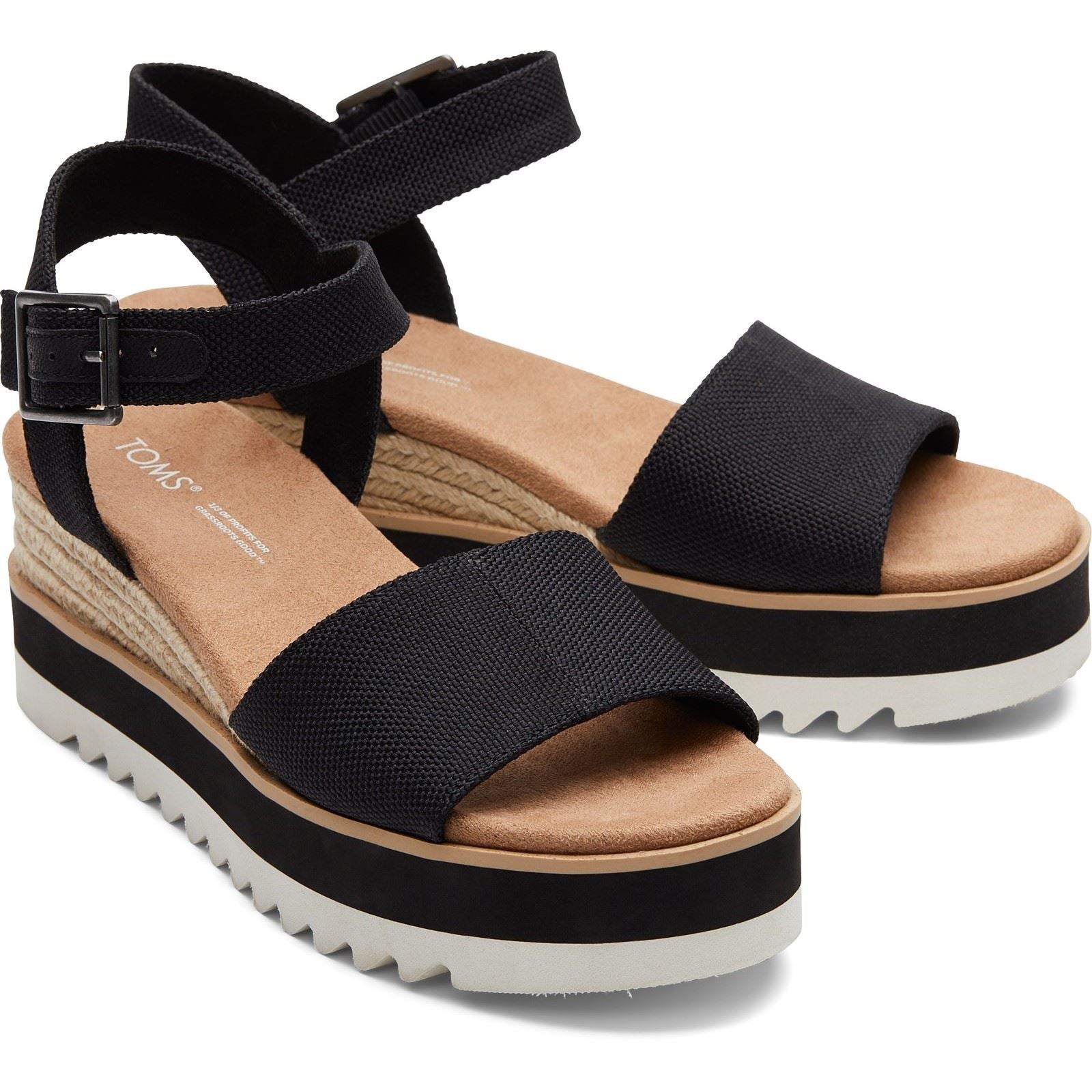 TOMS Diana Synthetic Women's Black Wedges