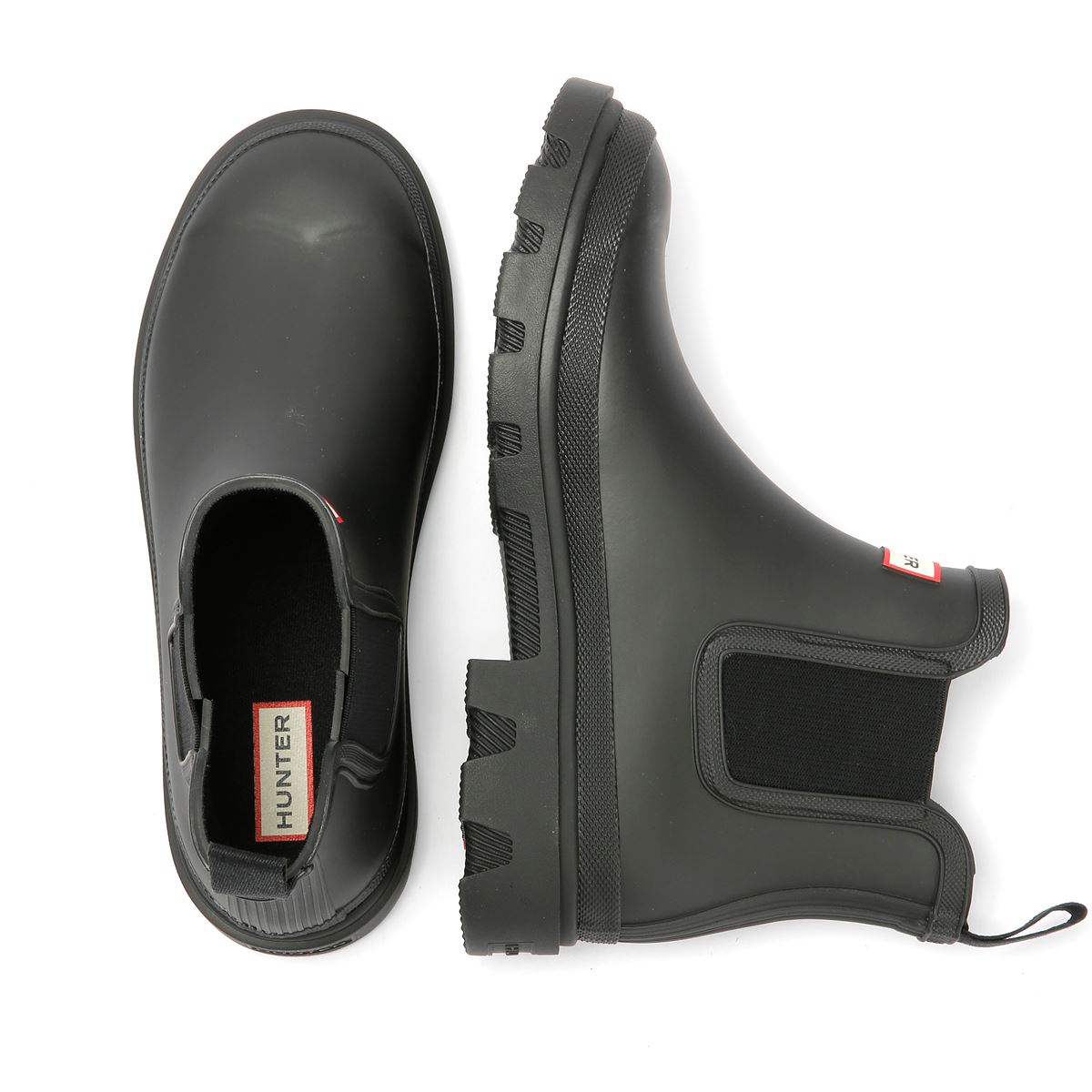 Hunter Downpour Chelsea Rubber Women's Black Wellington Boots