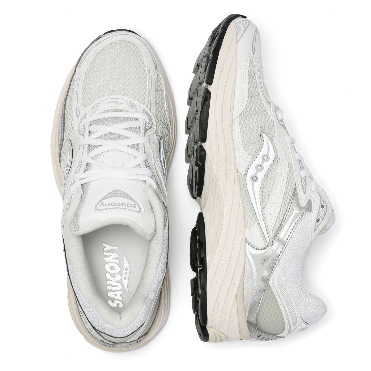 Saucony ProGrid Omni 9 White/Silver Trainers