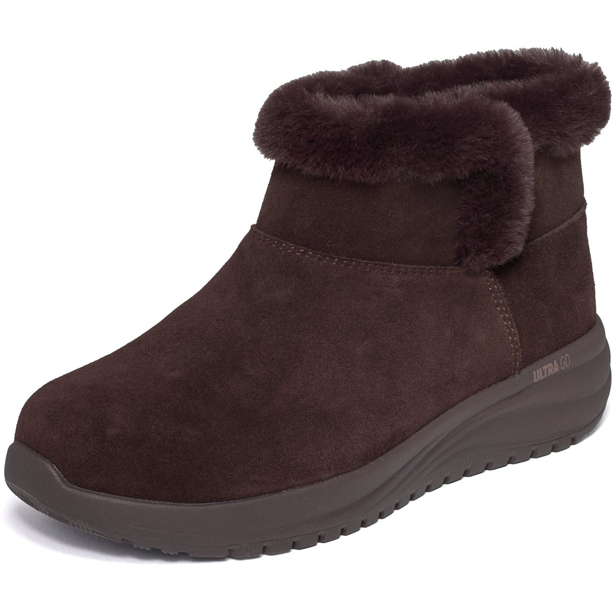 Skechers On-The-Go Stellar Cozy Step Leather Women's Brown Winter Ankle Boots