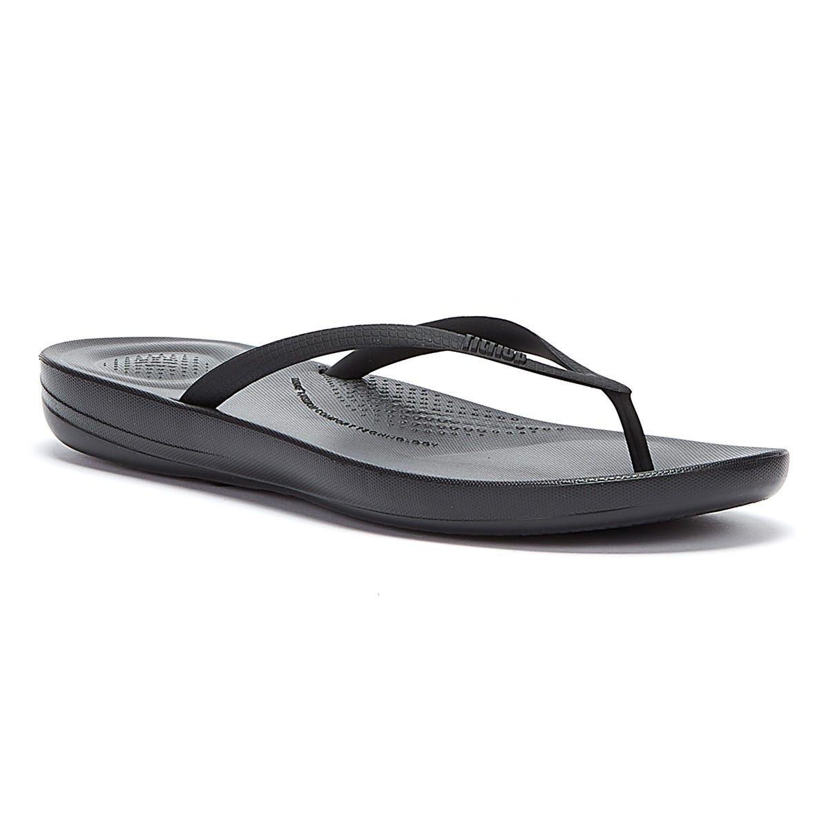 Fitflop IQushion Ergonomic Womens Black Flip Flops