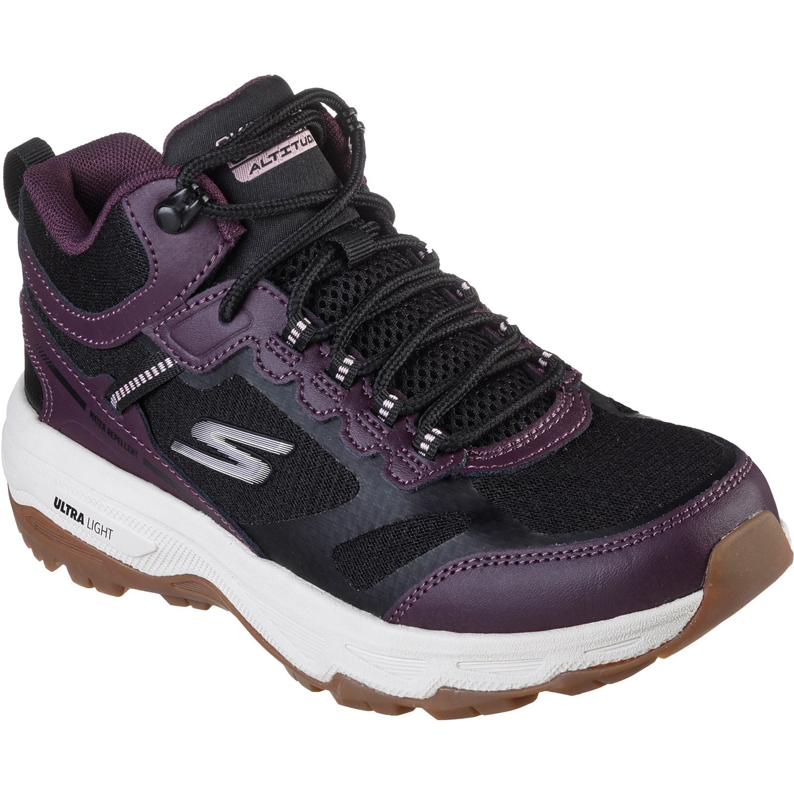 Skechers Womens Go Run Trail Altitude 128206-BKPR Black/Purple Lace Up Shoe