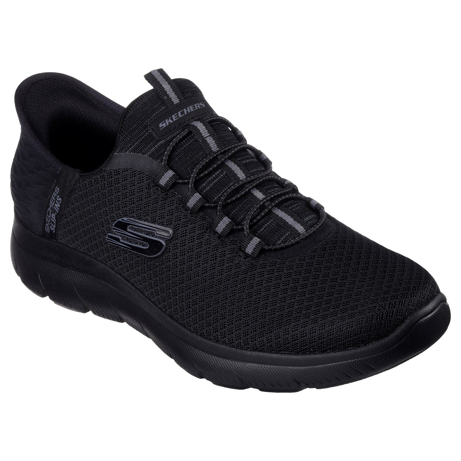 Skechers High Range 232457-BBK Black Slip On Shoe
