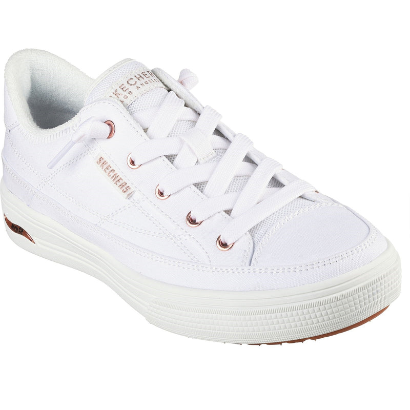 Skechers Womens Arch Fit Arcade - Meet Ya There 177190-WHT White Lace Up Shoe