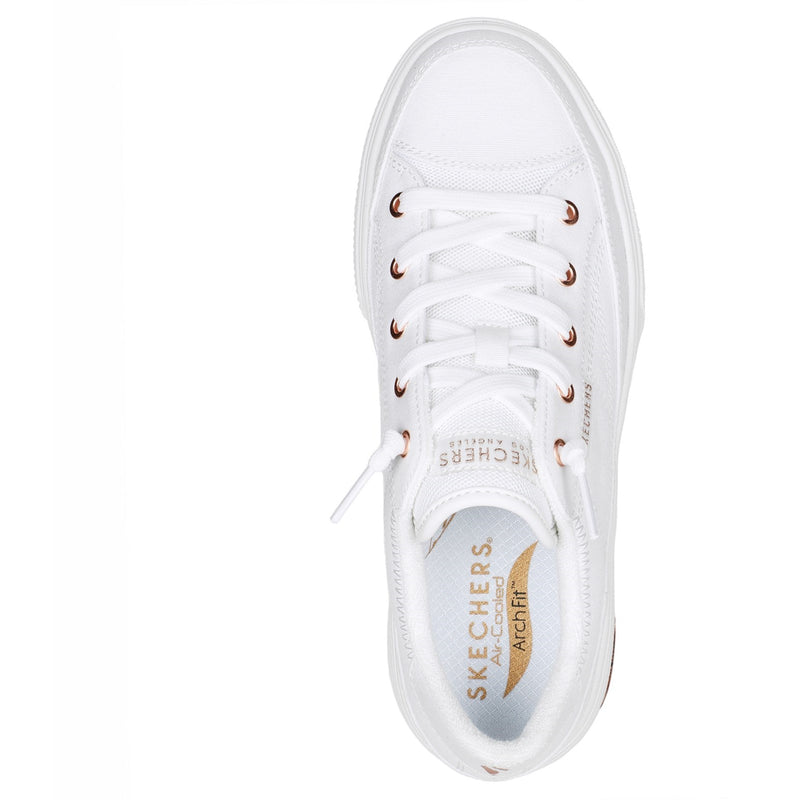 Skechers Womens Arch Fit Arcade - Meet Ya There 177190-WHT White Lace Up Shoe