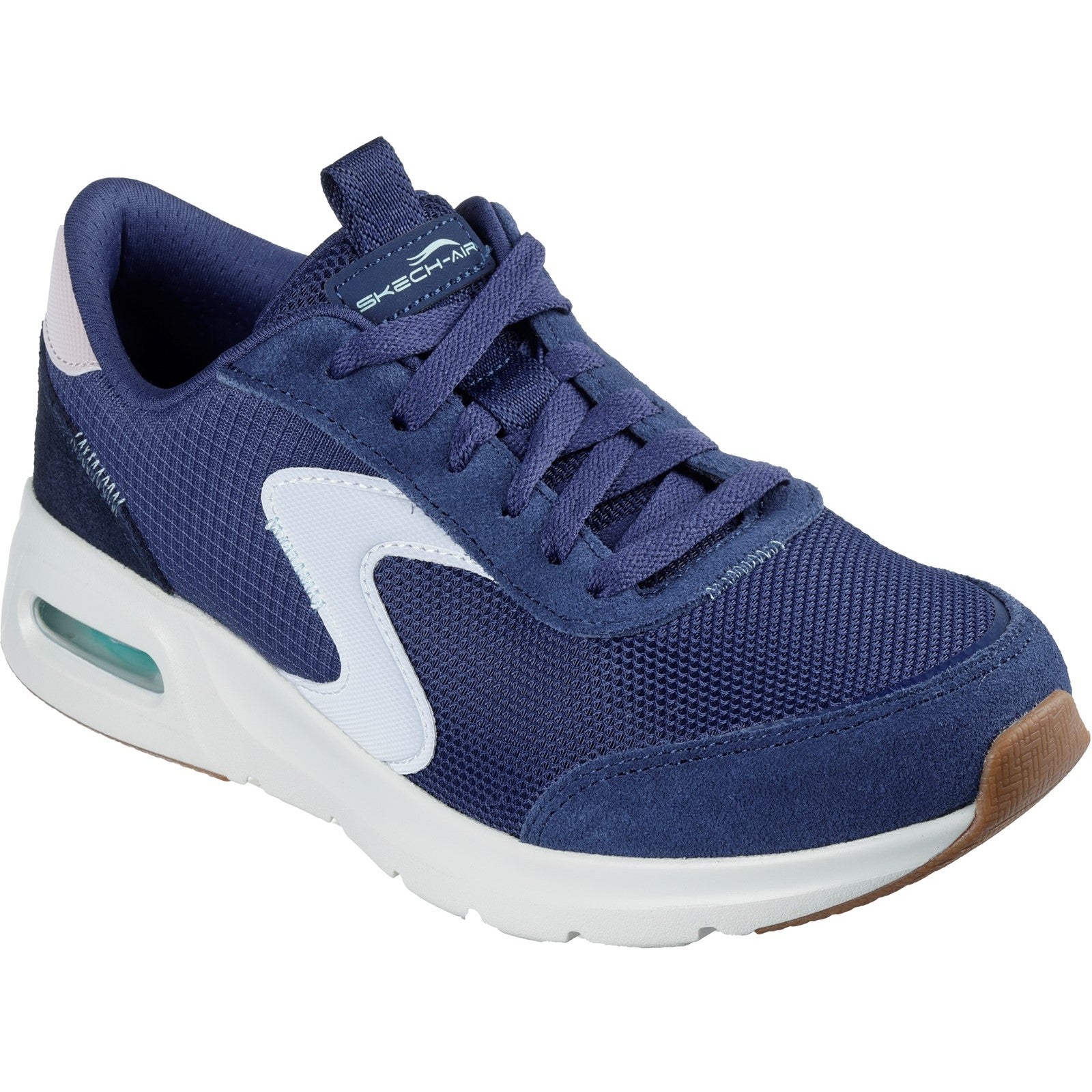 Skechers Womens Skech-Air Court Air Wave 150076-NVMT Navy/Multi Lace Up Shoe