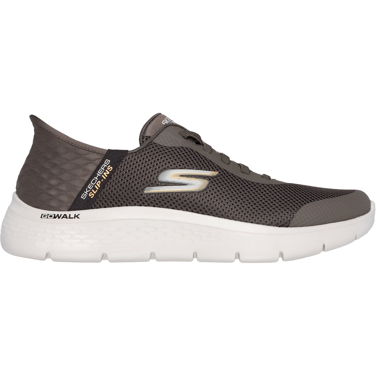 Skechers Mens GO WALK Flex Hands Up 216324-BRN Brown Lace Up Shoe